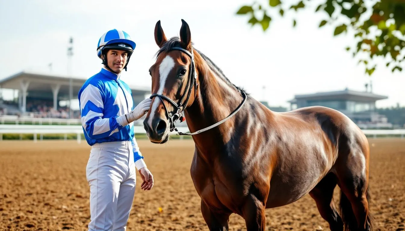 The image depicts a racetrack scene where horses and dogs are racing, highlighting the challenges faced by the horse racing industry in detecting deepfake videos. With technological advances in artificial intelligence, the risk of misinformation and false information poses a significant threat to the integrity of the racing industry and its stakeholders.