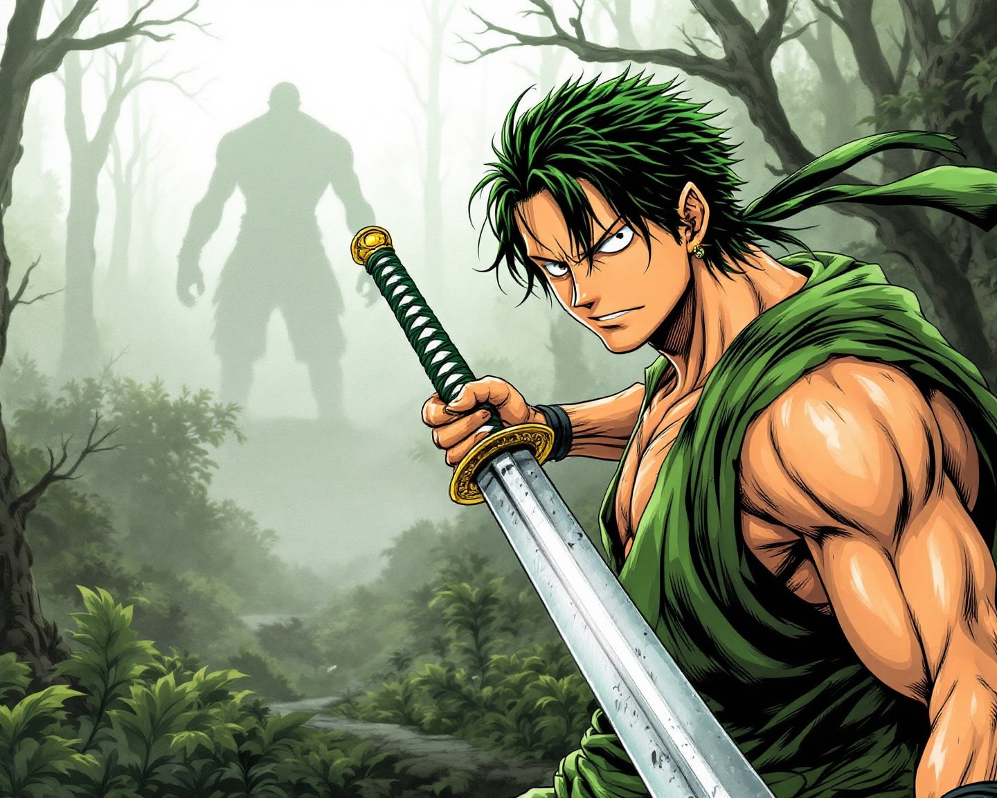 A detailed close-up of Zoro