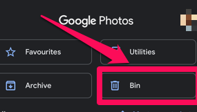 Image showing the bin icon on Google Photos