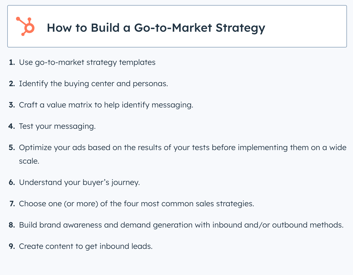 9 steps to build a go-to-market strategy