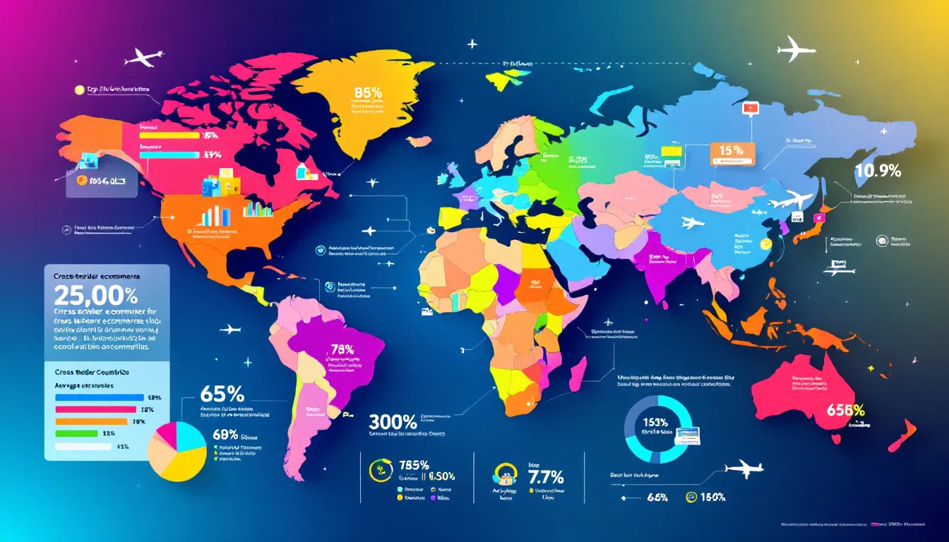 A world map highlighting cross-border ecommerce opportunities for online stores.