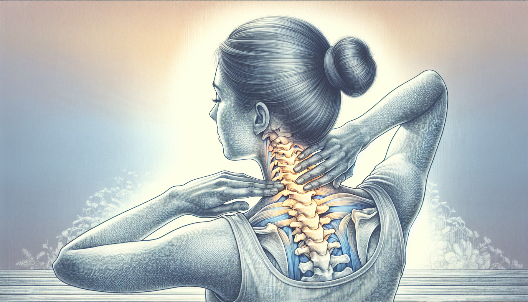 Illustration of neck exercises for cervical spondylosis