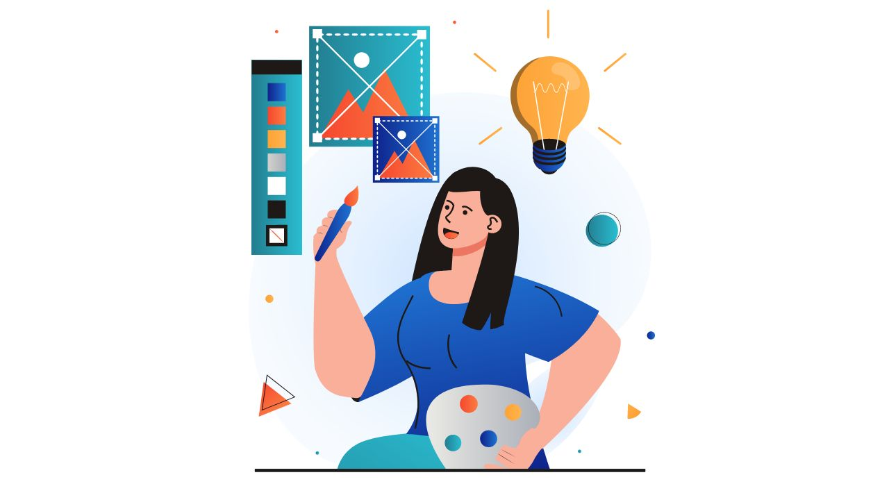 A graphic designer using Sketch to create web designs