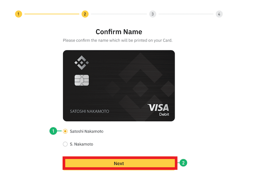 Personalize your Binance card.