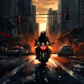 motorcycle in city