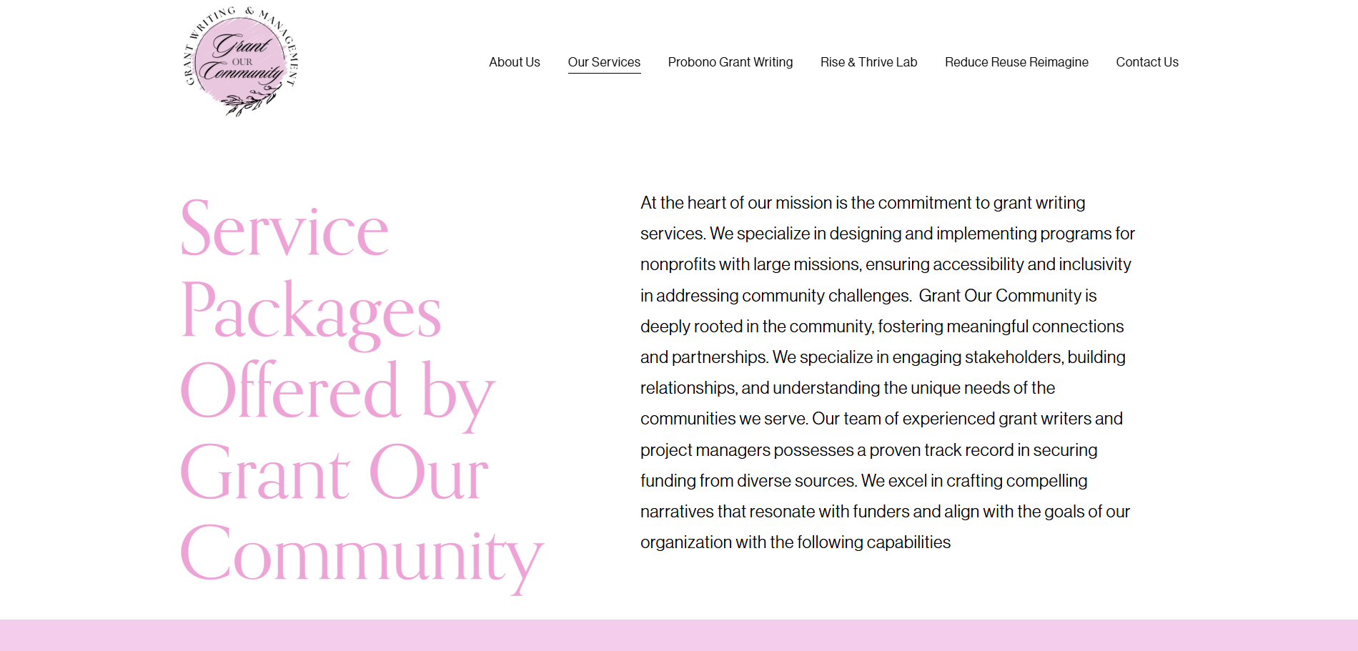 Grant Our Community - homepage