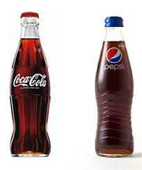 The Picture of Coca cola and Pepsi bottles