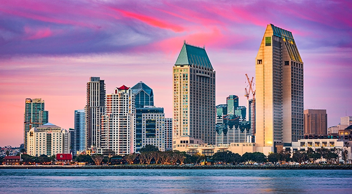The skyline of San Diego.