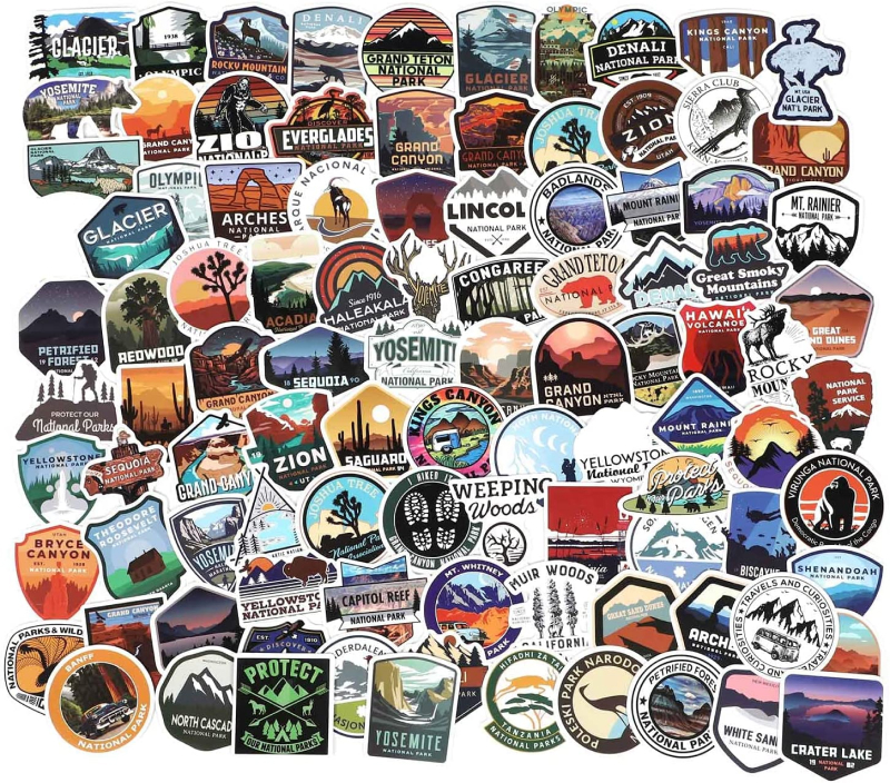 QIYUYA National Park Sticker Pack (100 Pieces)