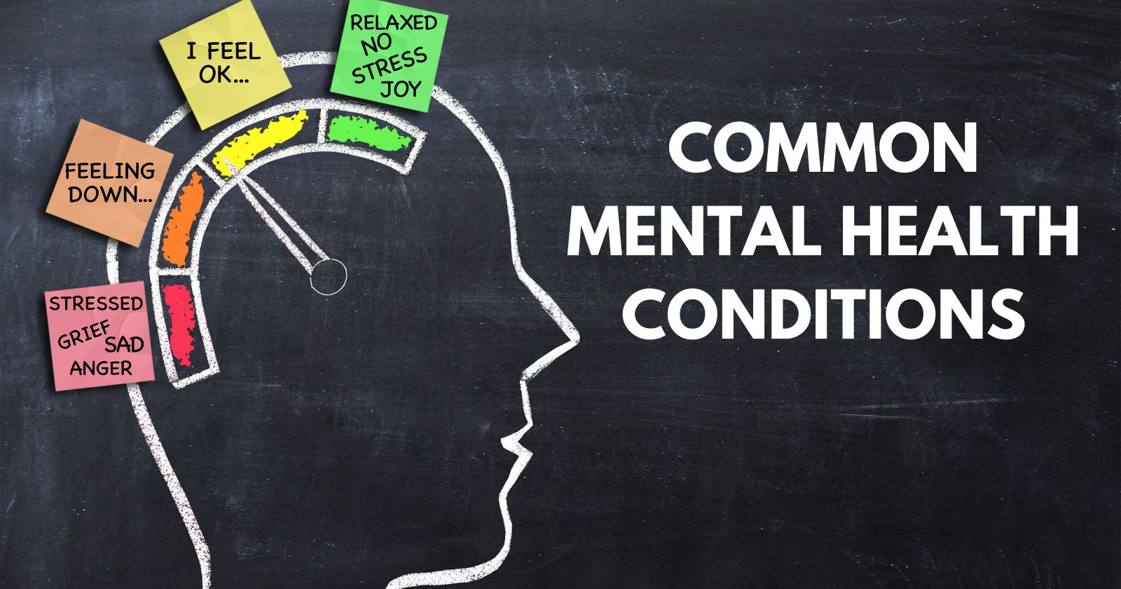 Common Mental Health Conditions

Face symbol with a text box "Common mental health conditions"