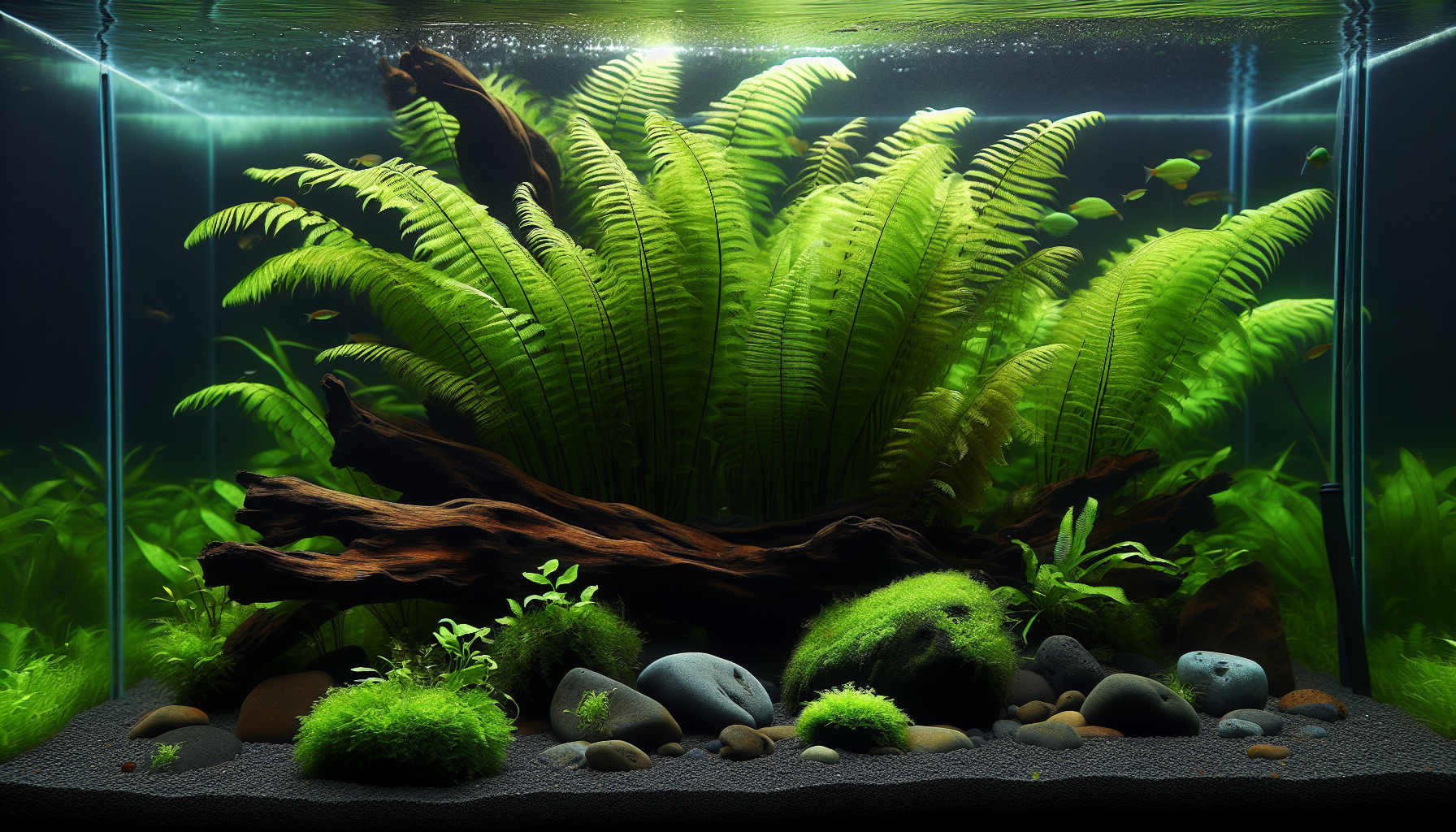 Aquascape design with Java Fern