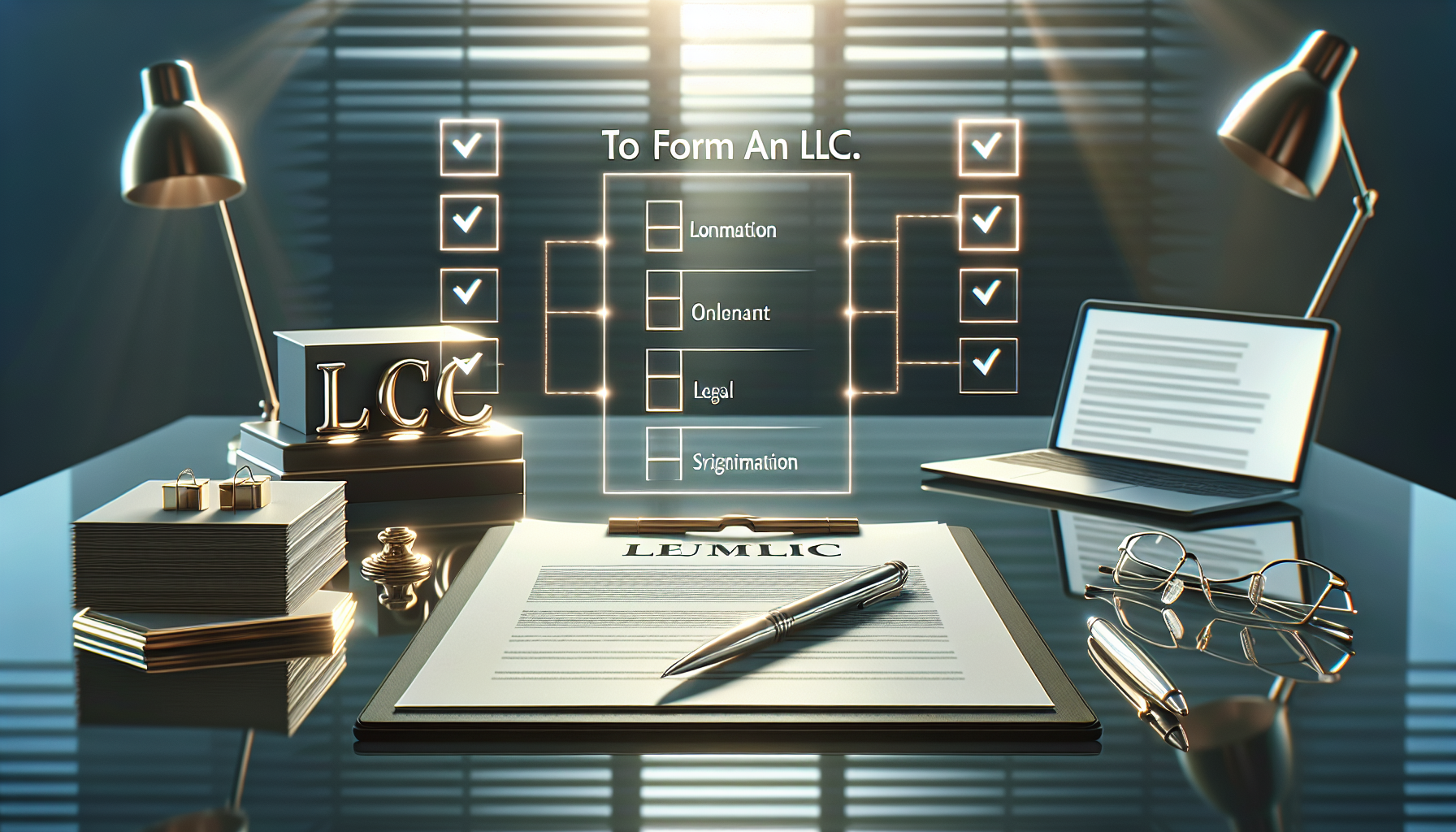 An illustration of the steps to form an LLC for an affiliate marketing business.