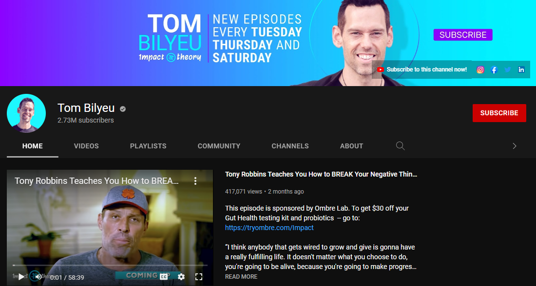 Tom Bilyeu YouTube