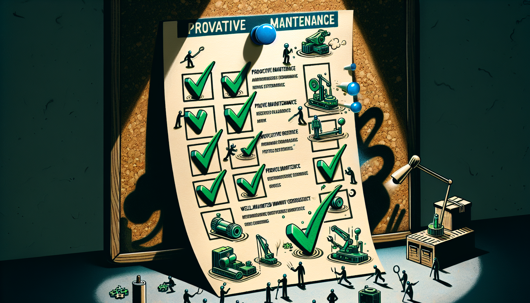 Illustration of proactive maintenance checklist with tick marks