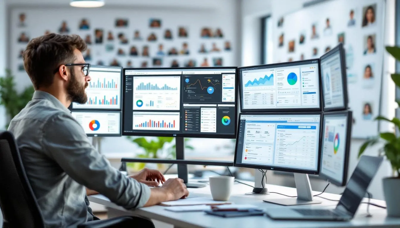The image illustrates a professional setting where individuals are engaged in a discussion about selecting the best digital marketing agency. Various digital marketing strategies, such as social media management and content creation, are highlighted, emphasizing the importance of tailored solutions for enhancing online visibility and achieving business growth.