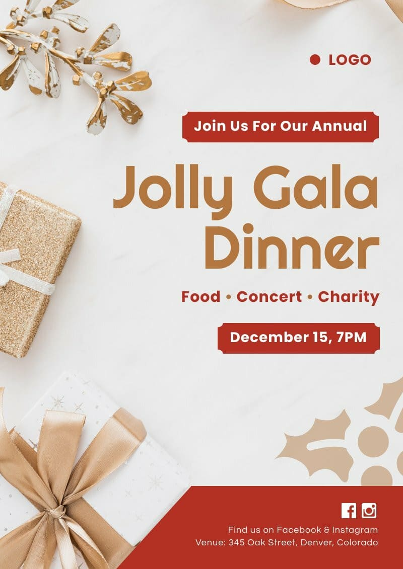 A simple gala dinner invitation flyer that ensures clarity