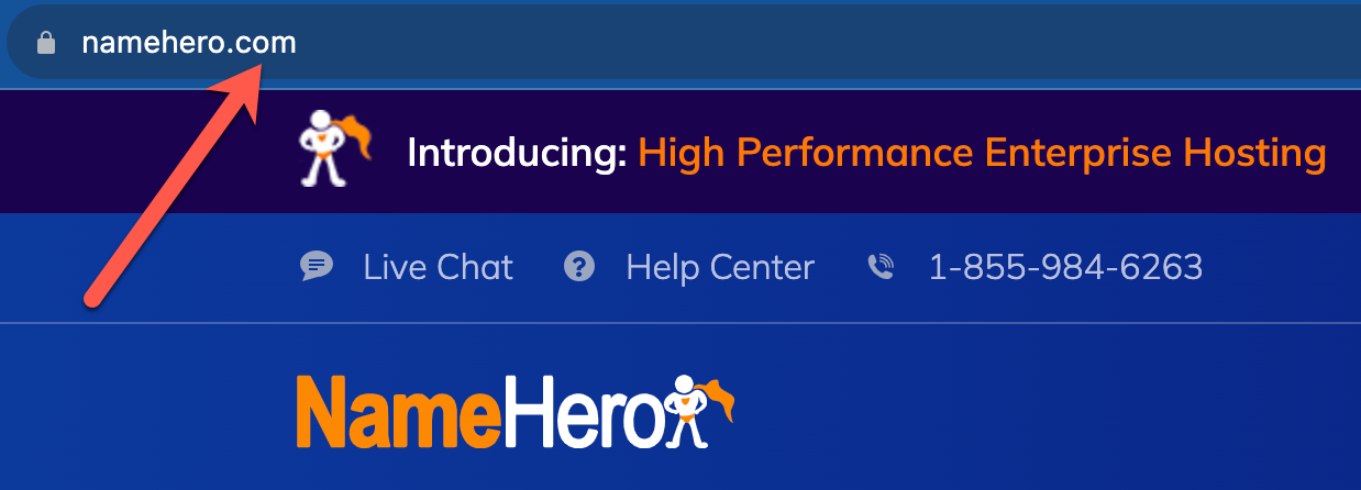 NameHero has a .com domain name rather than a .net domain.