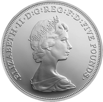 Image: Obverse side of coin showing a more mature Queen Elizabeth II wearing a tiara.