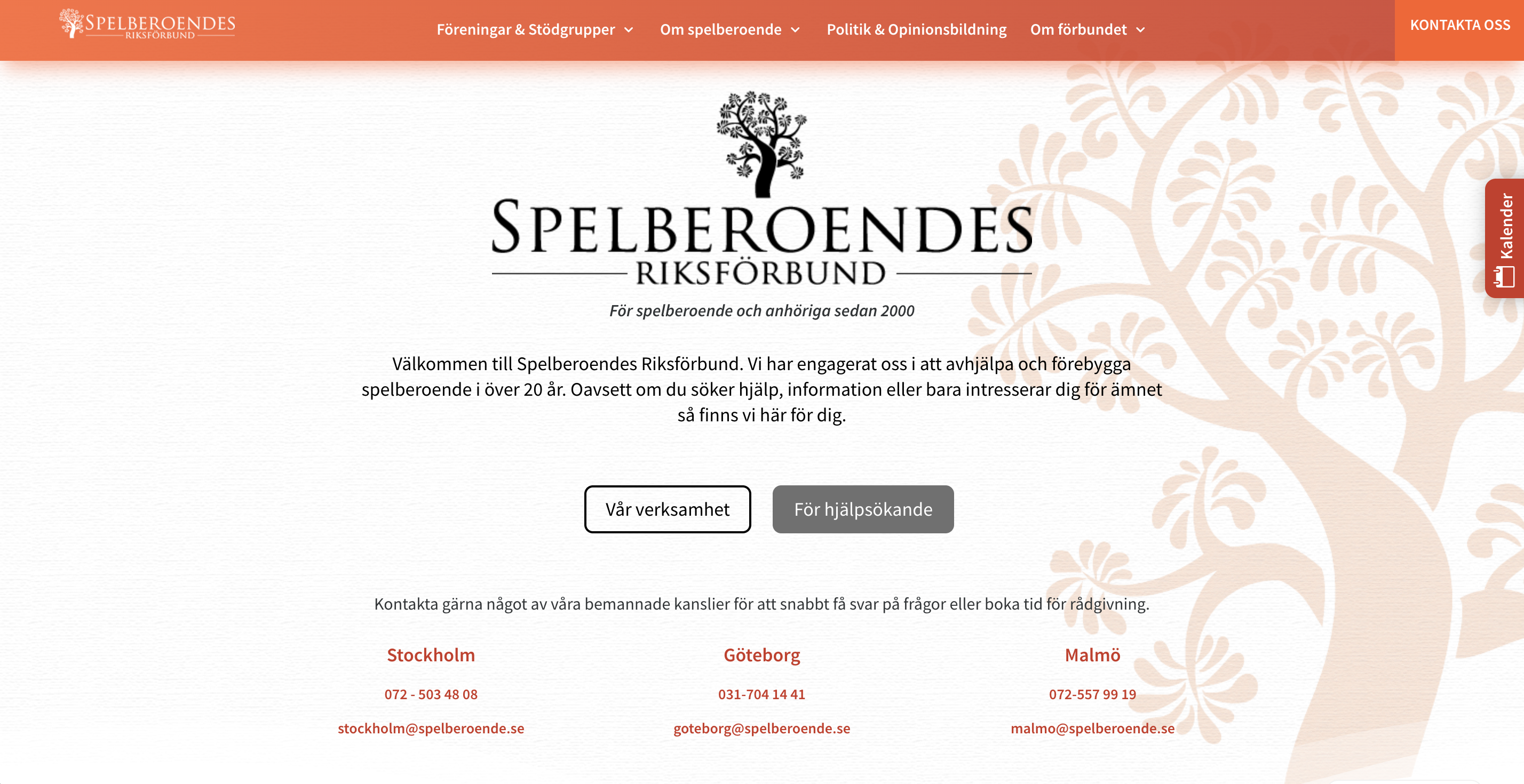 Stöd och hjälp vid spelberoende i Sverige via Spelberoendes Riksförbund för spelare och anhöriga.