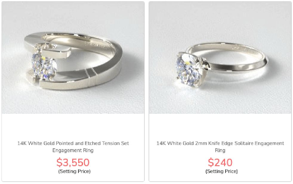 White gold value sale