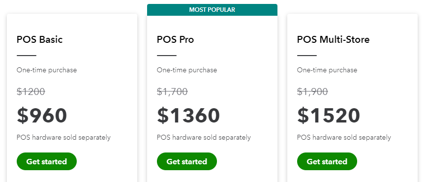 QuickBooks POS pricing and plans breakdown