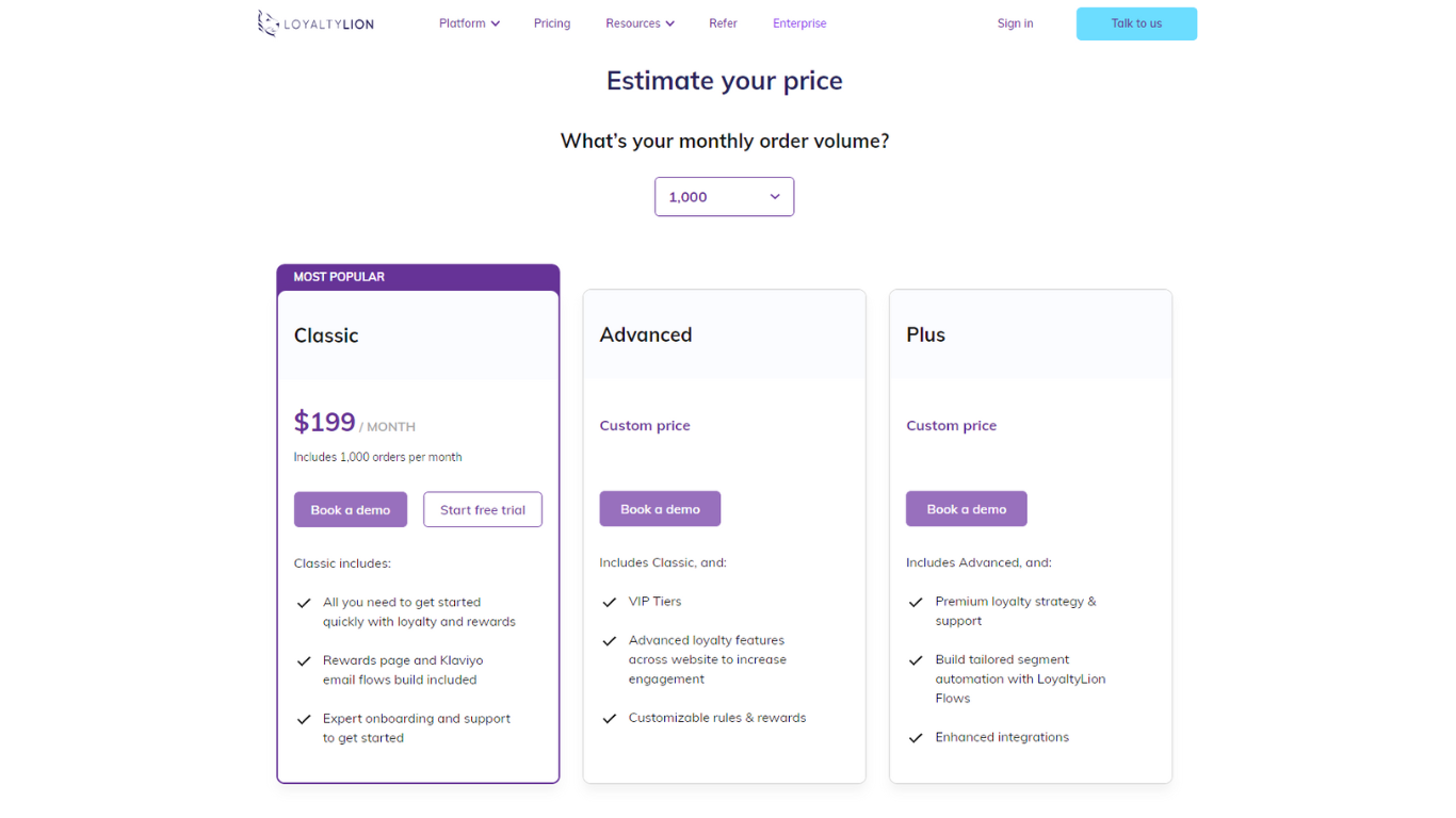 LoyaltyLion Pricing