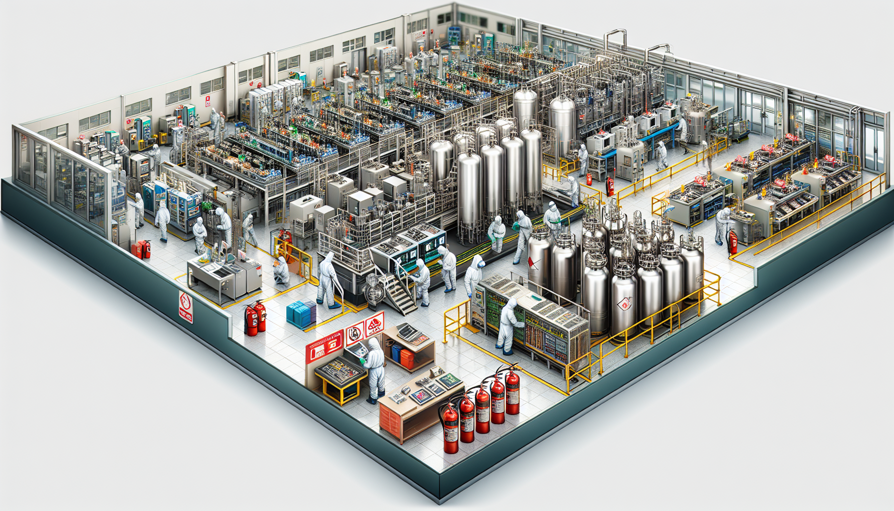 Illustration of hazardous materials management in semiconductor production