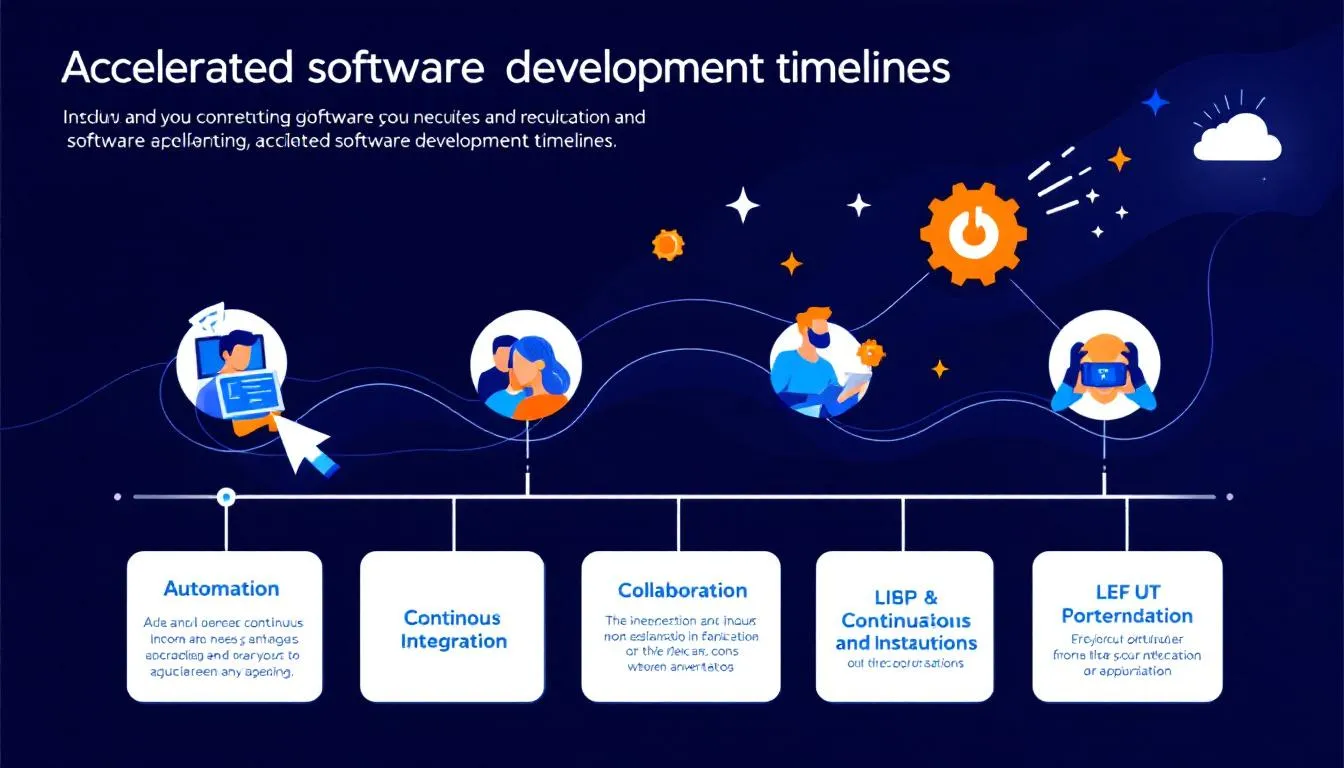A visual representation of accelerated development timelines in software development.