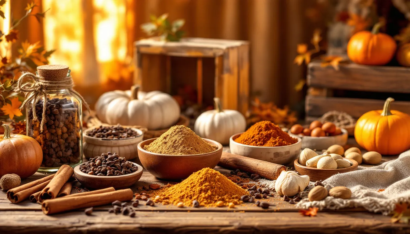 An assortment of spices used to create a flavorful allspice blend.