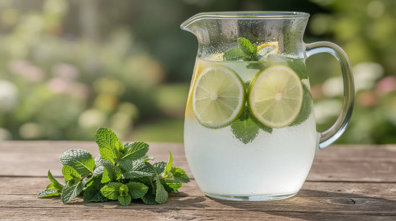 Lemoniada z miętą, limonką i lodem