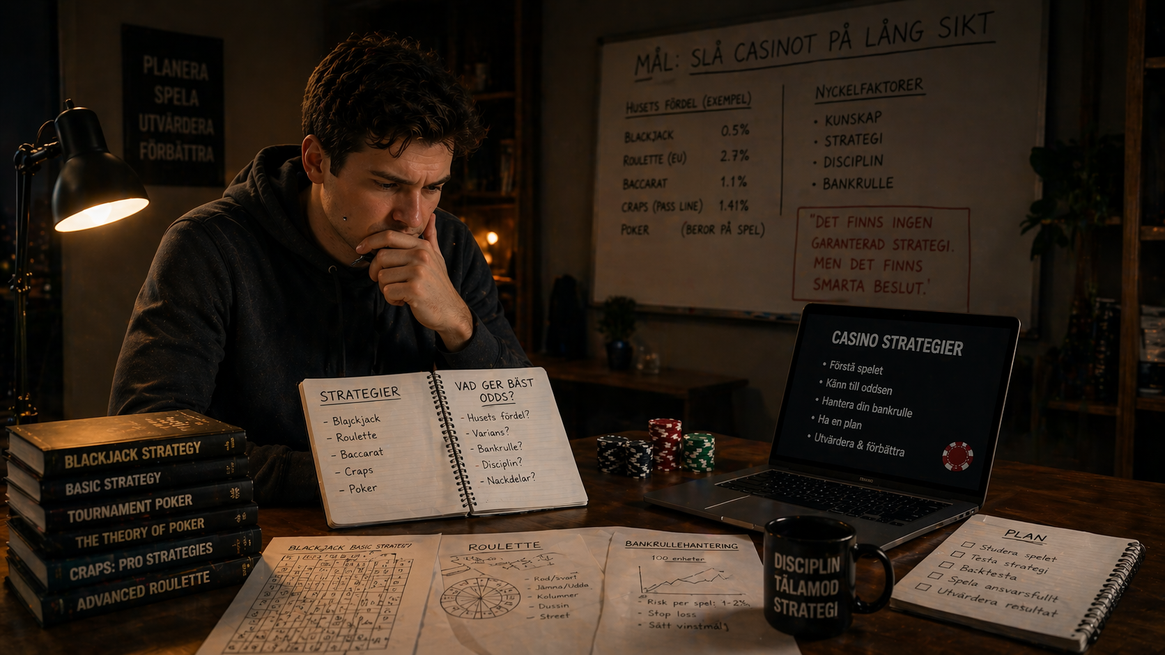 spela casino med strategi och plan för att minska förluster och öka chans till vinst