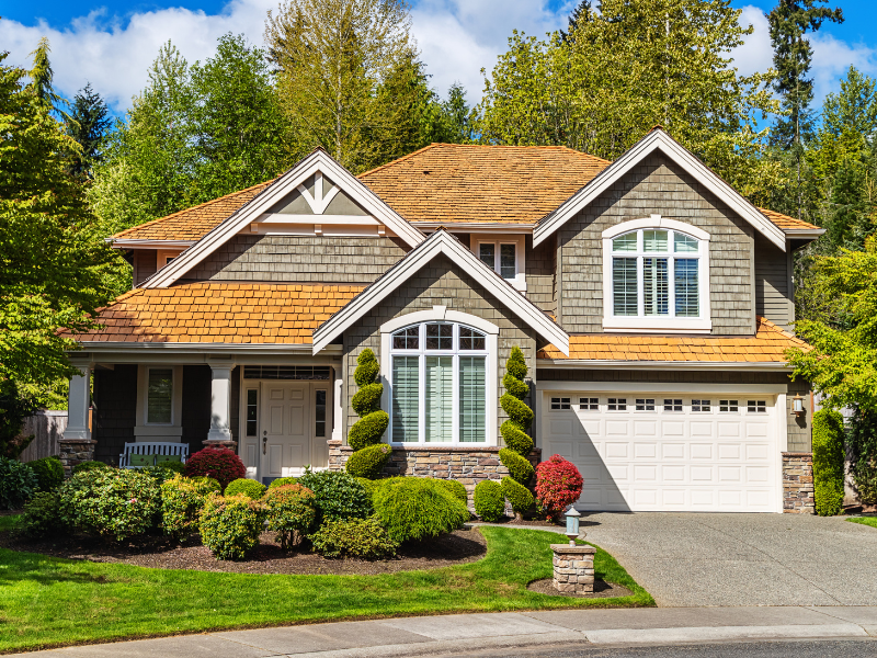 Image showing beautiful landscaping with well-maintained trees.