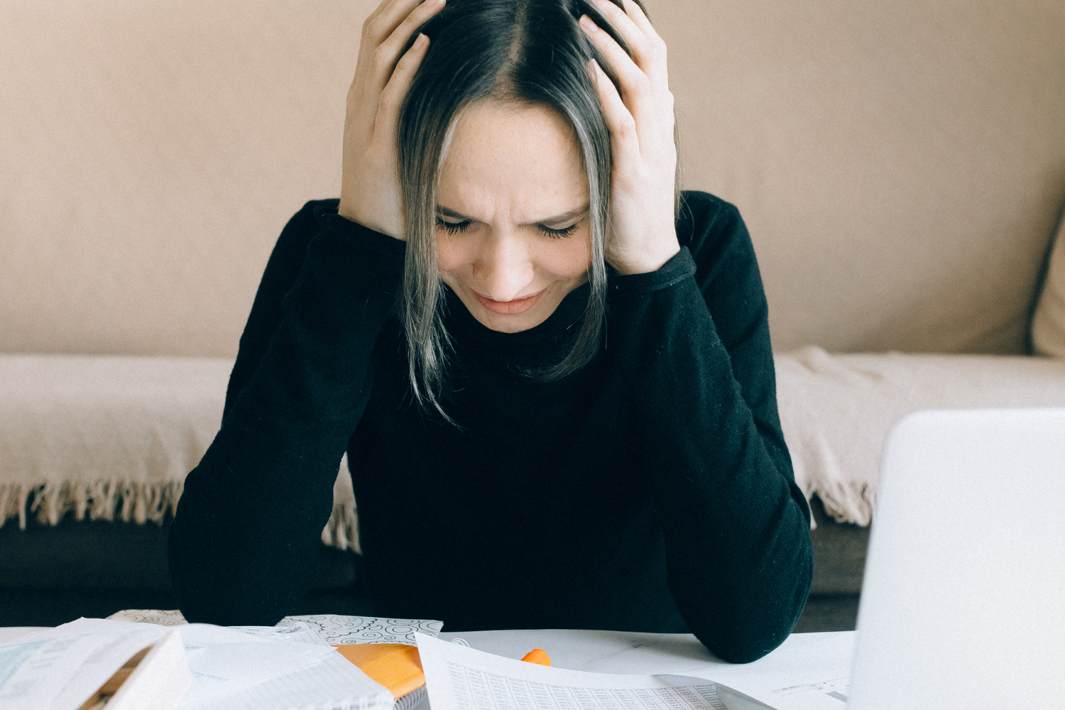 Person suffering from migraine.