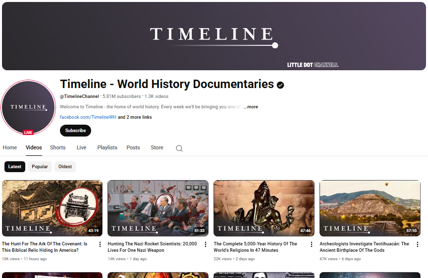 Timeline – World History Documentaries homepage.