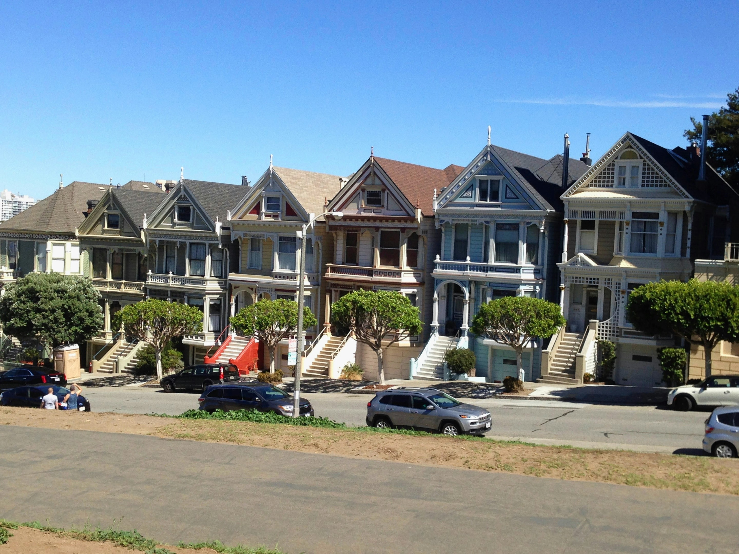Row of single family homes in neighborhood zoned for residential use.