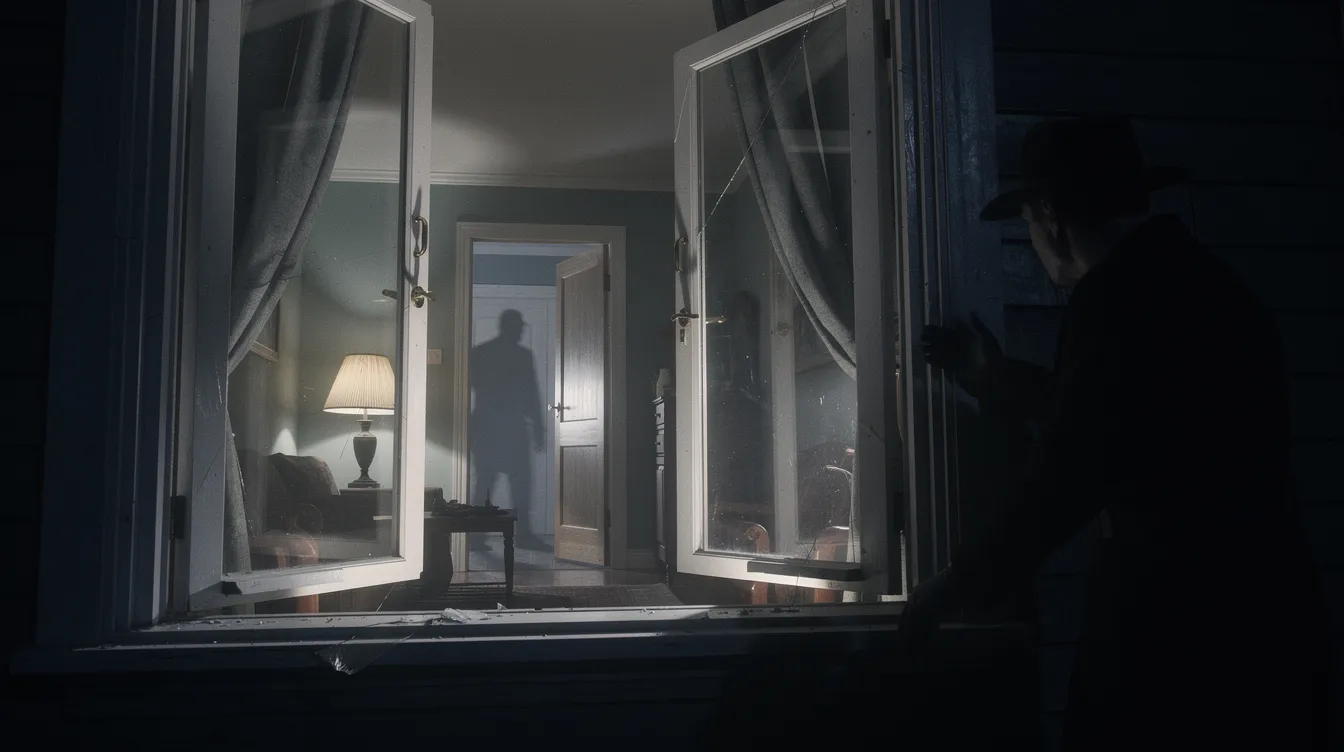 An open window with a view of a home interior, showcasing how burglars enter homes through open doors and windows.