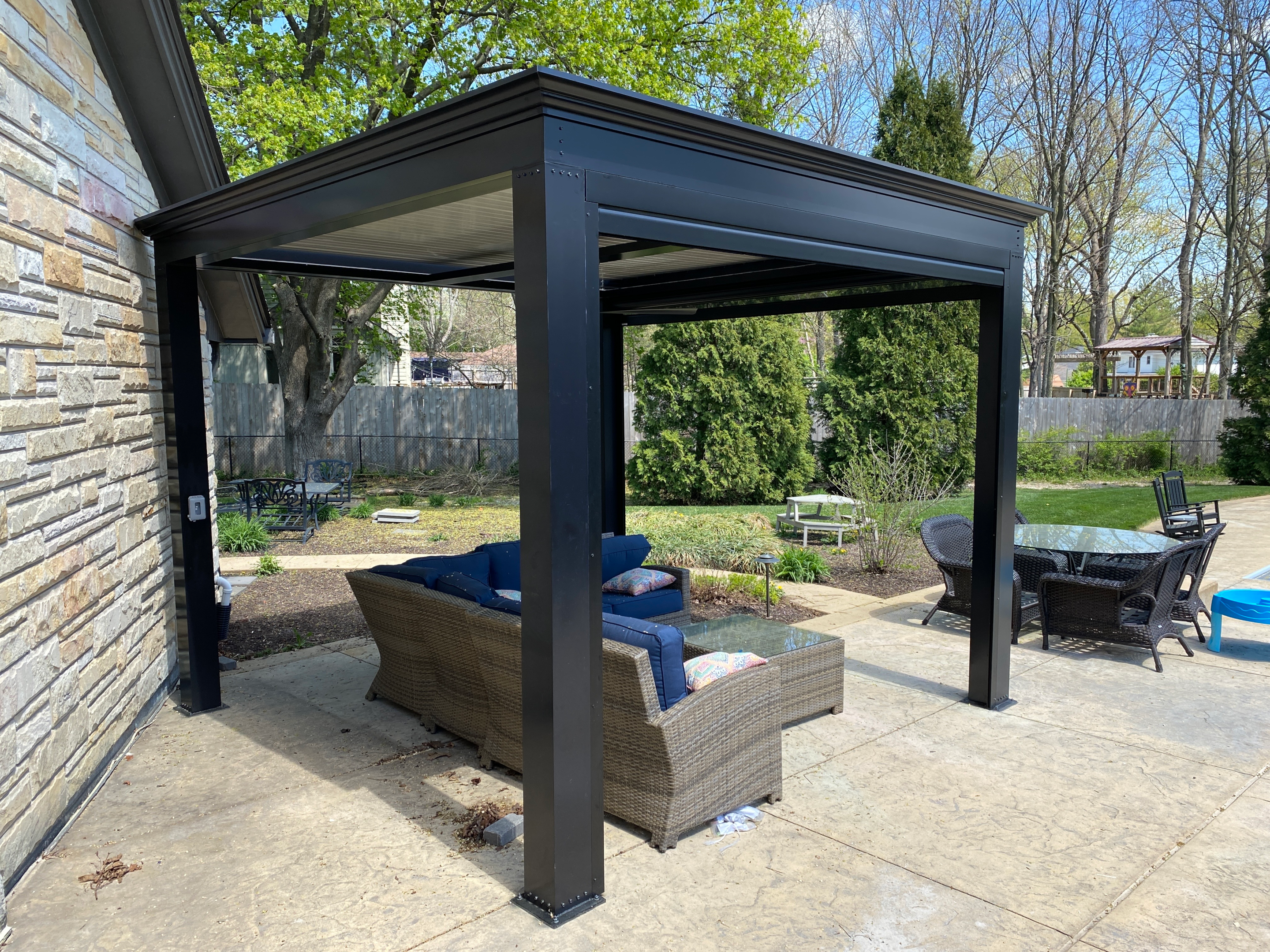 black louvered roof