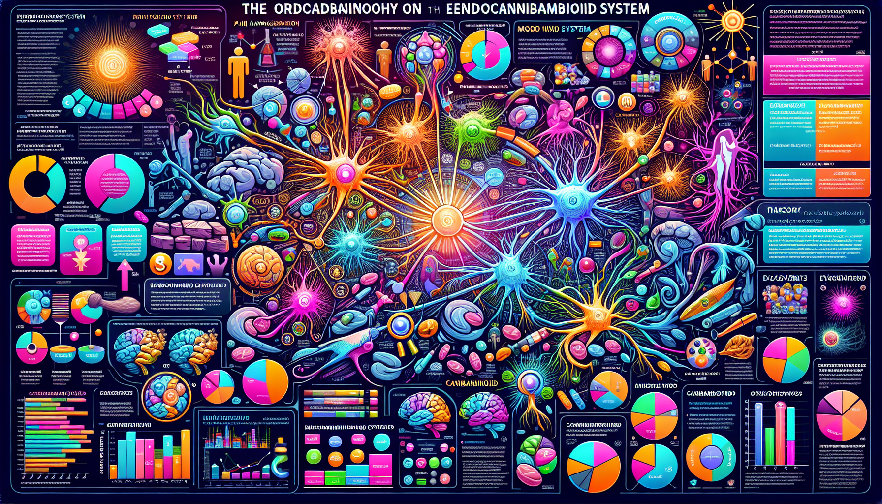 Graphic showing current research on the endocannabinoid system.