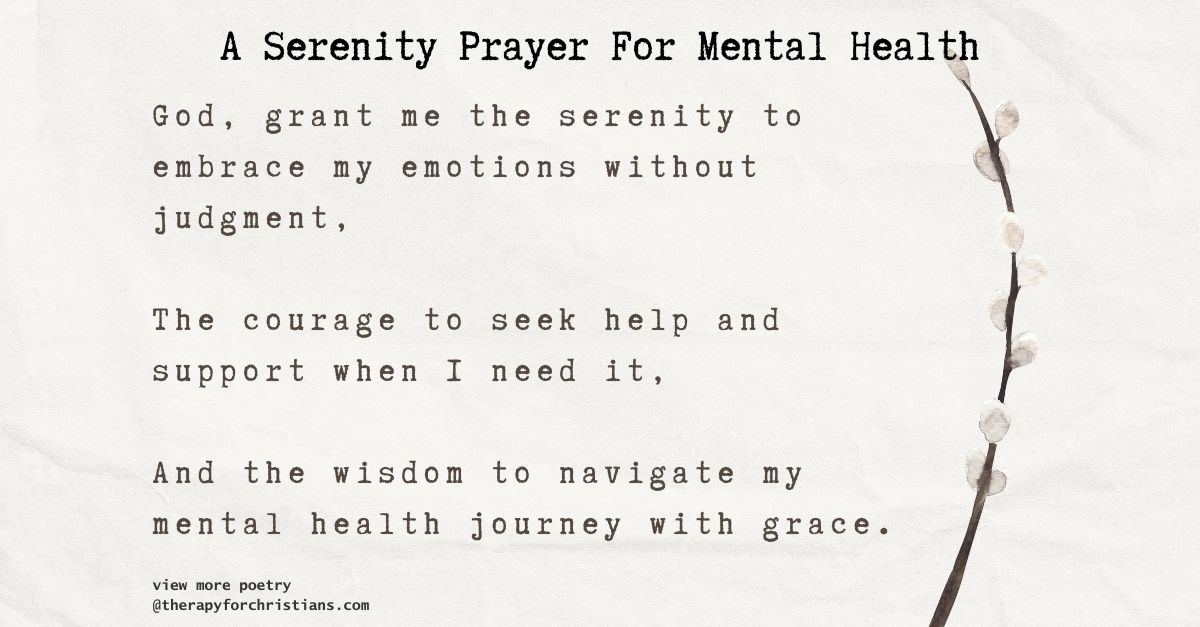 Reminder that Mental health matters serenity prayer 