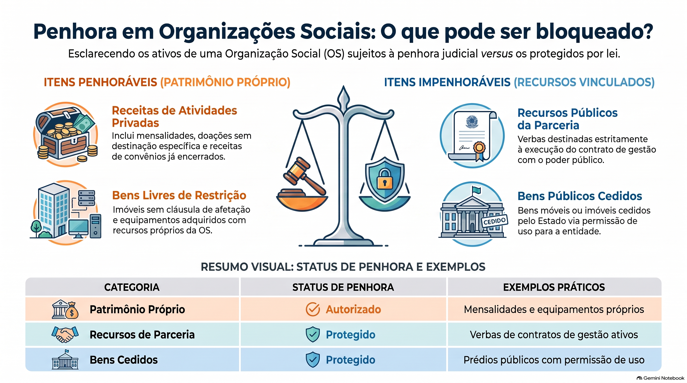 O que pode ser penhorado de uma organização social?