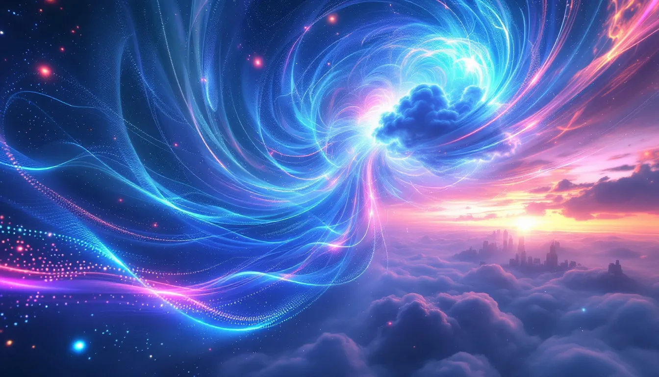 Eine Darstellung der Quanten-Cloud-Technologie, die die Quantenrevolution symbolisiert.