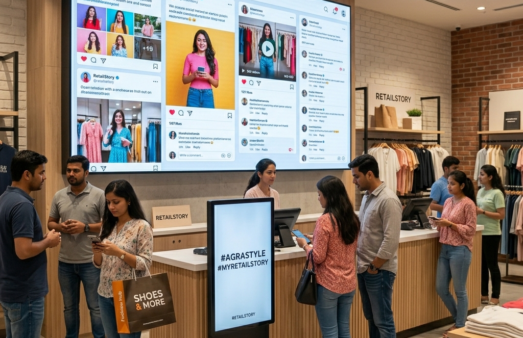 social media feed displays