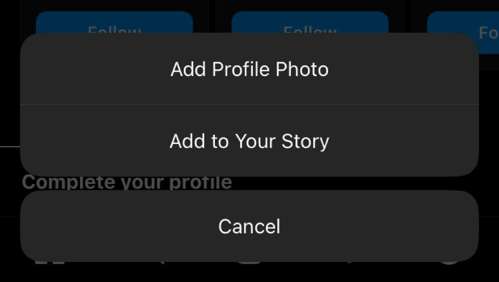 Choose add profile photo