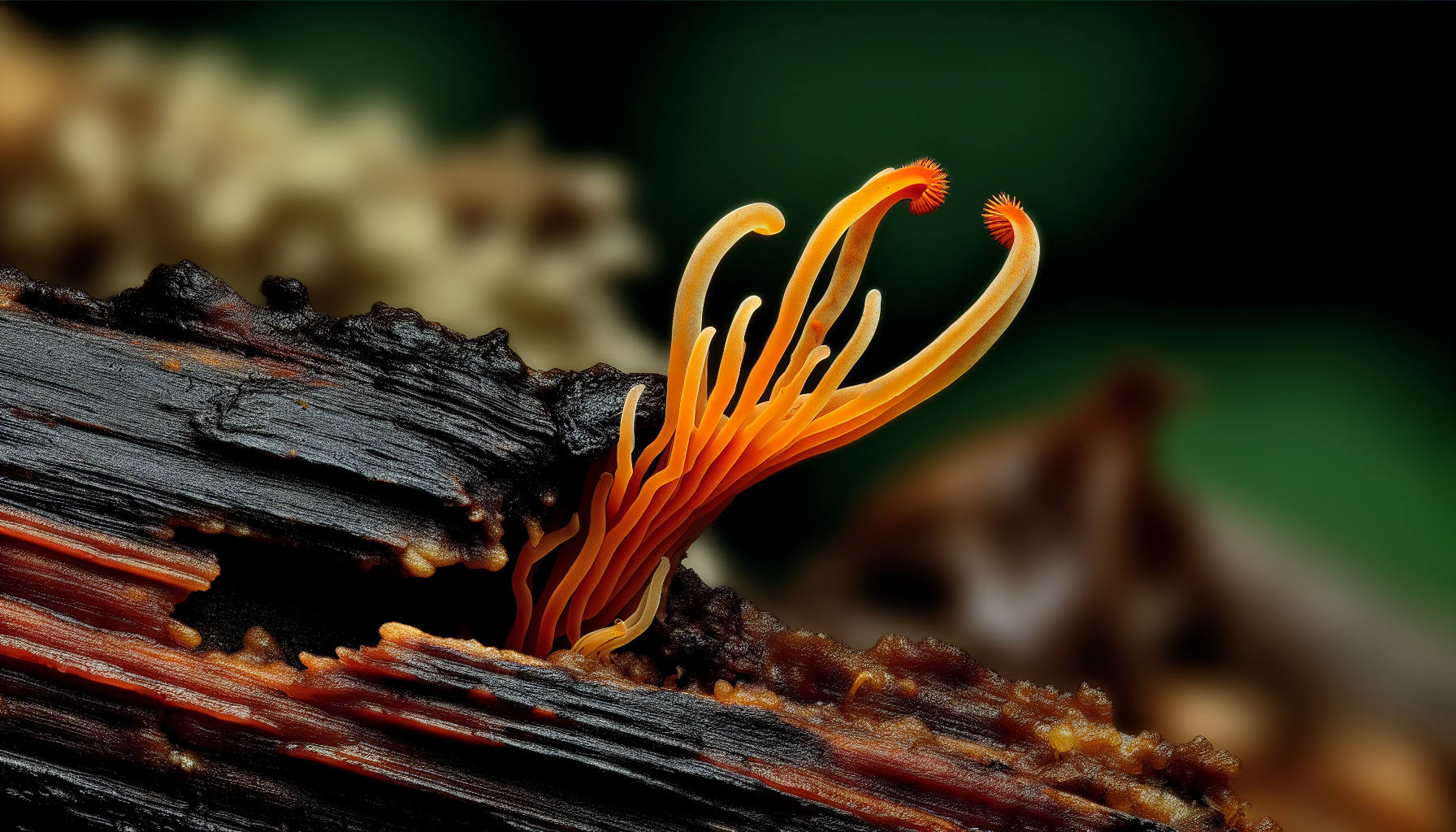 Cordyceps fungus in a natural habitat