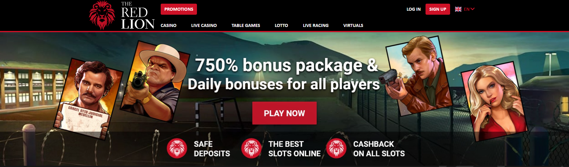 Red Lion Casino Homepage
