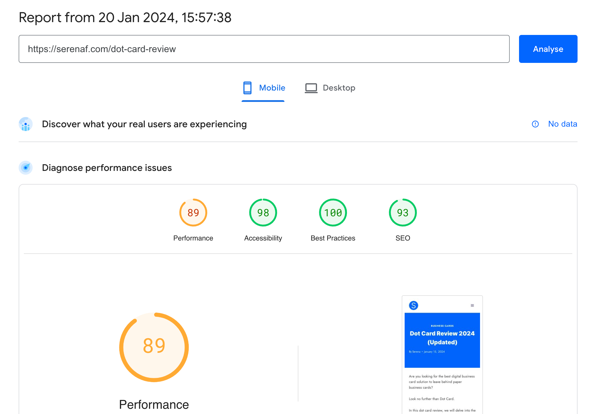 Page Speed checker