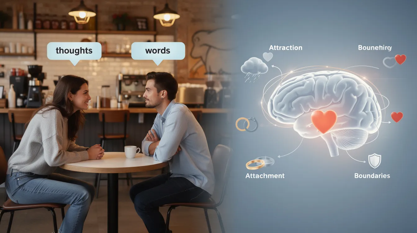 The image illustrates the dynamics of dating psychology, highlighting the interactions between anxious and avoidant partners in romantic relationships. It visually represents concepts such as attachment styles, emotional intimacy, and the push-pull dynamic often seen in anxious avoidant relationships.