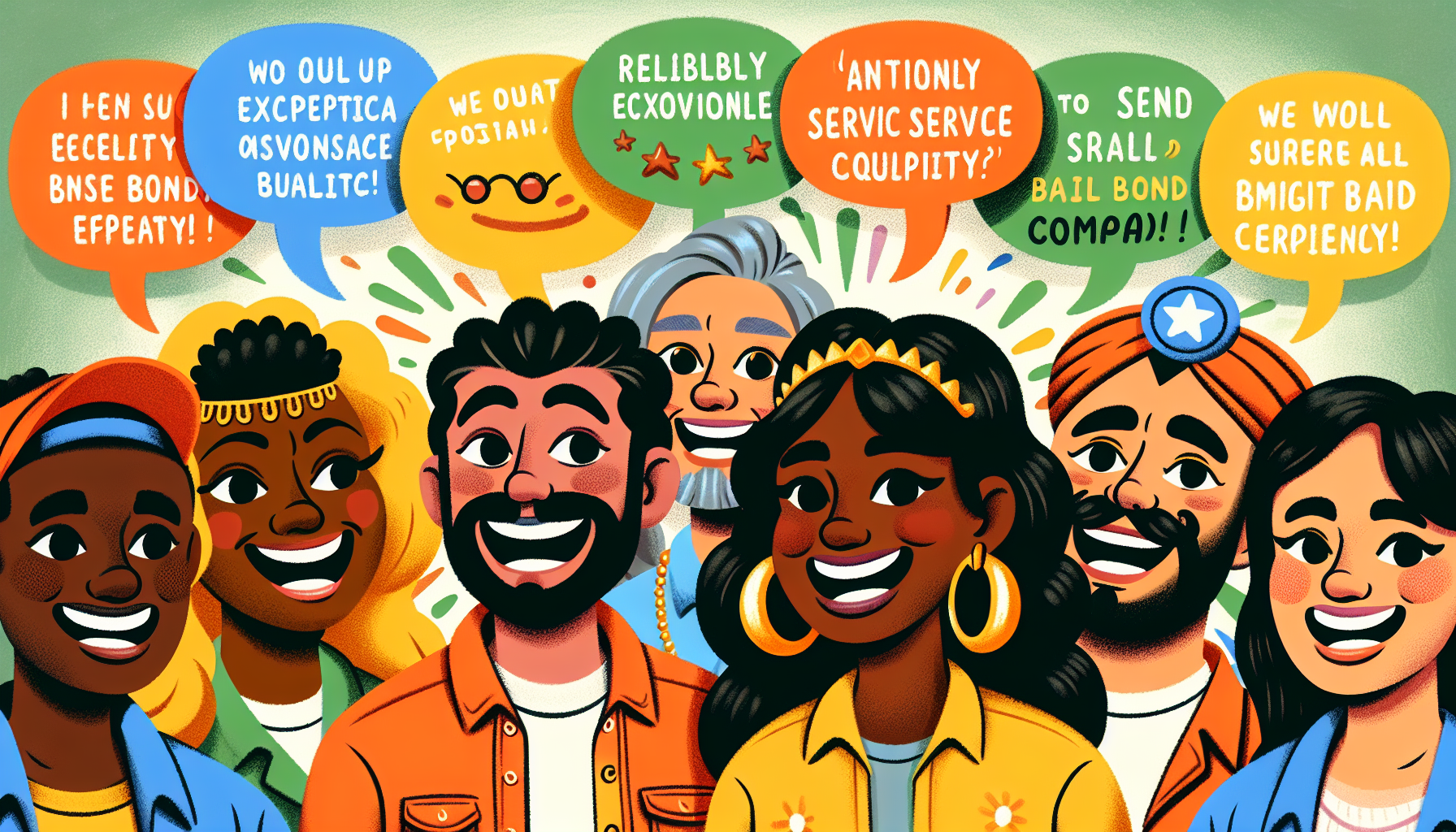 Top Bondsman in Tennessee: 24-Hour Bail Bond Services 6 A drawing of satisfied customers sharing their testimonials about bail bond services.