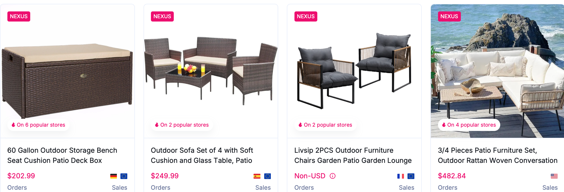 dropshipping business ideas - outdoor furniture 