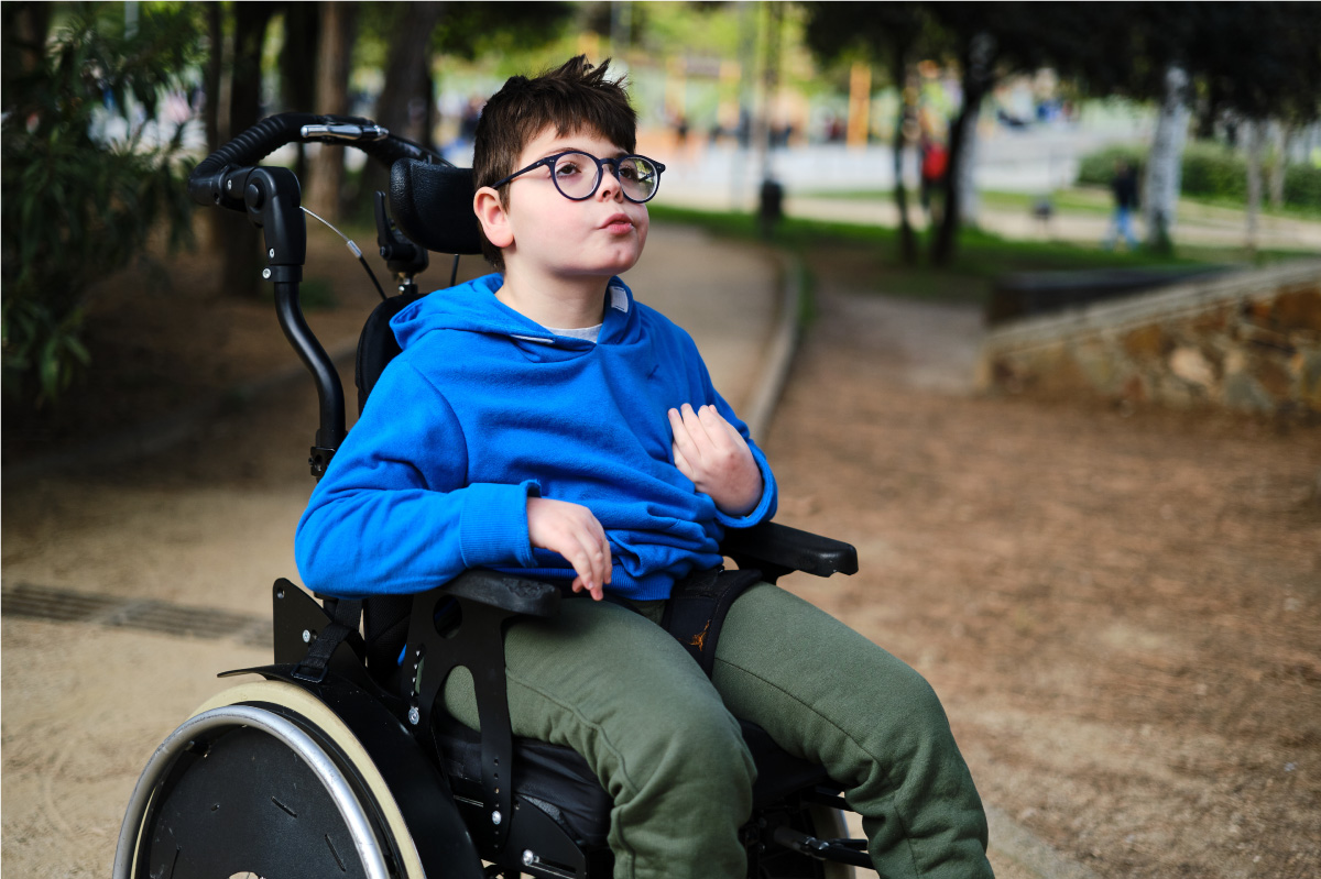 young child in a wheelchair